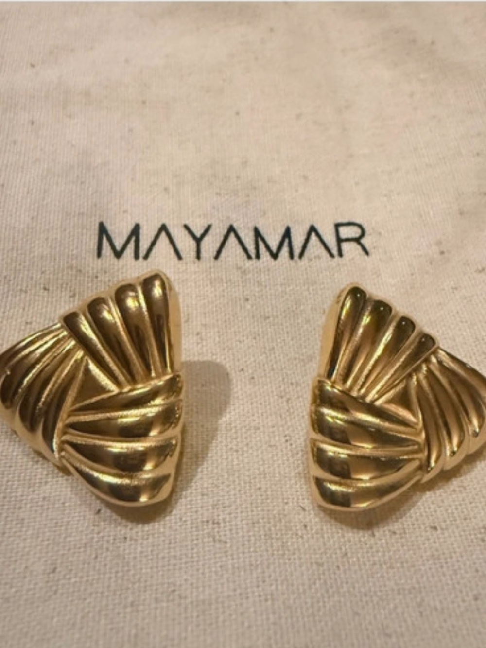 Mayamar 24k Gold-Plated Sculpted Fan Earrings